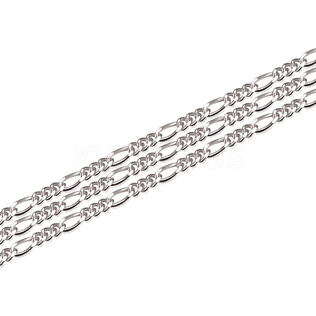 Anti-Tarnish Rhodium Plated 925 Sterling Silver Figaro Chain STER-WH0011-03P-1