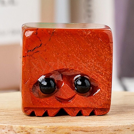 Natural Red Jasper Carved Healing Cube Figurines PW-WG47986-03-1