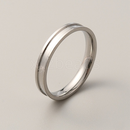 201 Stainless Steel Grooved Finger Ring for Men Women RJEW-WH0009-04G-P-1