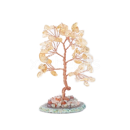 Natural Citrine Chips Tree of Life Decorations PW-WG497C0-01-1