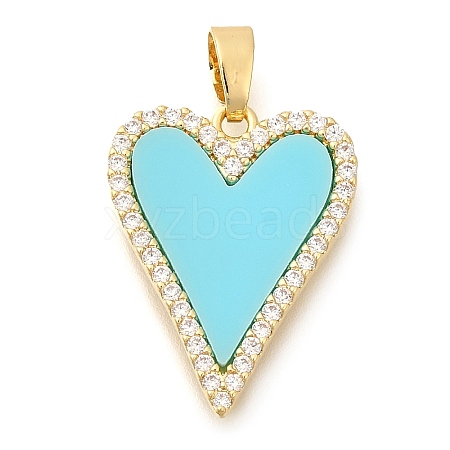 Brass Micro Pave Cubic Zirconia with Acrylic Pendants KK-S049-23G-1