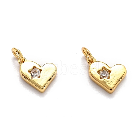 Brass Micro Pave Cubic Zirconia Pendants ZIRC-O039-21G-1