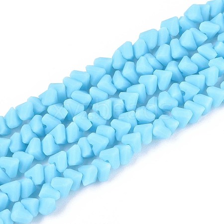 Frosted Opaque Glass Beads Strands GLAA-N017-4mm-18-1