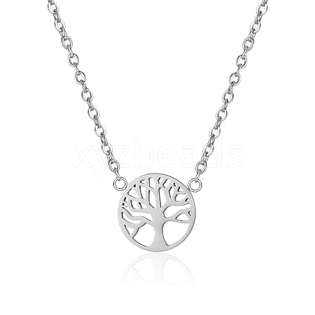 Stainless Steel Tree of Life Pendant Necklaces for Women AO2762-2-1