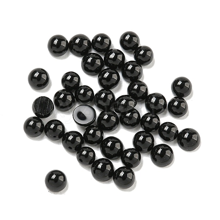 Natural Black Stone Cabochons G-Q173-01A-17-1