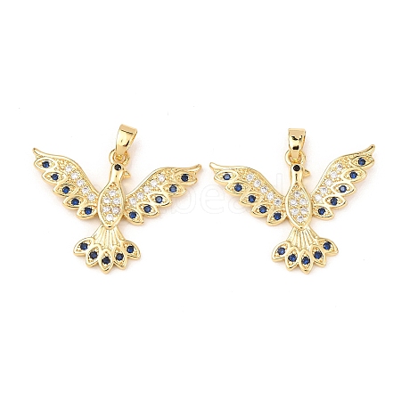 Brass Micro Pave Cubic Zirconia Pendants KK-G543-13G-01-1