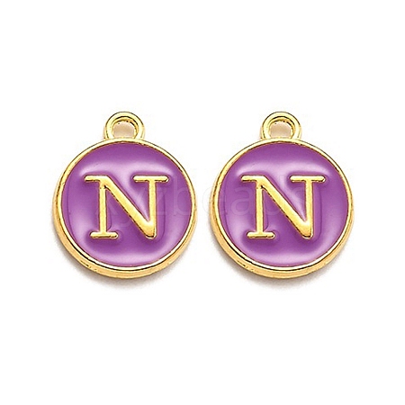 Golden Plated Alloy Enamel Charms LS-ENAM-Q437-12N-1