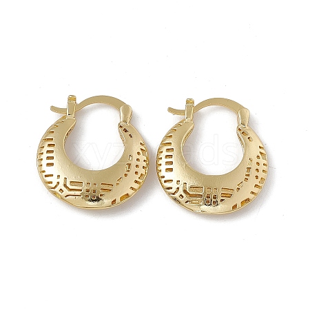 Brass Hoop Earrings for Women EJEW-M213-47G-1