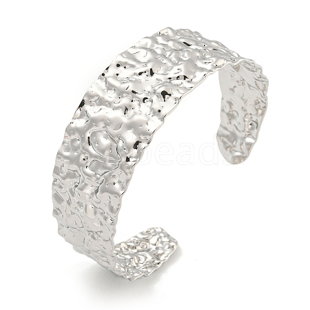 Non-Tarnish Textured 304 Stainless Steel Wrap Cuff Bangle for Women Men BJEW-P331-18P-1