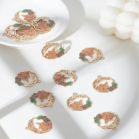 14Pcs Alloy Enamel Pendants ENAM-LP0002-57-1