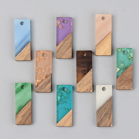 Resin & Walnut Wood Pendants X-RESI-S389-059A-1