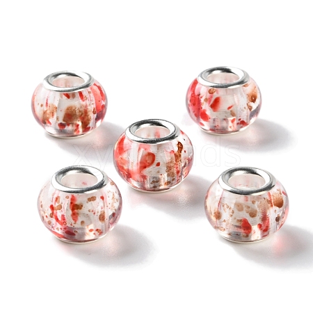 High Transparent Two-Color Copper Buckle Acrylic European Beads OACR-M024-05P-06-1