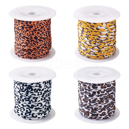 4 Rolls 4 Colors Flat Polyester Elastic Cord EC-TA0001-05-1