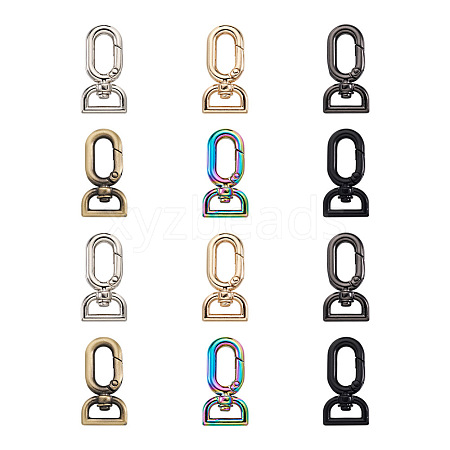 Biyun 12Pcs 6 Colors Zinc Alloy Swivel Clasps FIND-BY0001-06-1