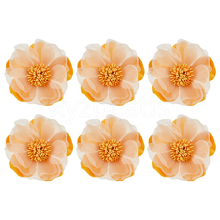 6Pcs Flower Cloth Brooches for Backpack Clothes Wedding Party JEWB-FH0002-38A-1