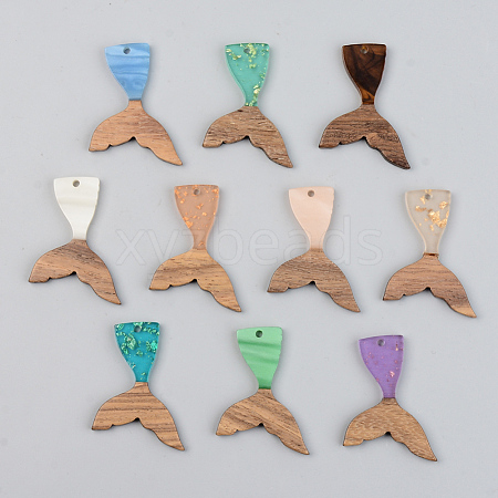 Resin & Walnut Wood Pendants RESI-S389-032A-1