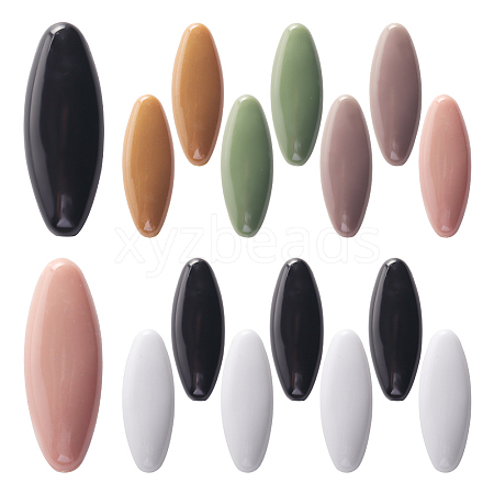 CRASPIRE 16Pcs 8 Color Plastic Blank Oval Brooch Pins JEWB-CP0001-10D-1