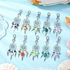 10Pcs 5 Styles Woven Net/Web with Wing Alloy Pendant Decorations HJEW-JM02975-02-2