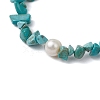 Synthetic Turquoise Chips Stretch Bracelets for Women BJEW-JB11343-12-3