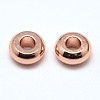 Brass Flat Round Spacer Beads KK-M085-14RG-NR-2