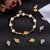 8Pcs 2 Colors Flower Brass Box Clasps KK-AR0004-84-4