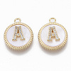 Brass Micro Pave Cubic Zirconia Pendants KK-T062-04A-NF-1