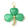 Saint Patrick's Day Natural Malaysia Jade Dyed Shamrock Pendants X-PALLOY-JF02235-01-1