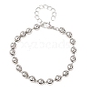 Brass Ball Link Chain Bracelets for Women BJEW-H640-02A-P-4