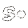 Anti-Tarnish 201 Stainless Steel Oval Link Chain Necklace & Bracelets Set SJEW-G083-04P-1