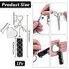 1Pc Heart Alloy & 667 Stainless Steel Macrame Pouch Pendant Decorations HJEW-CP0001-49A-2