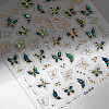 6 Sheets 2 Styles Butterfly Pattern PET Plastic Nail Art Stickers DIY-HS0002-06-2