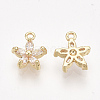 Brass Cubic Zirconia Charms X-KK-S348-435-2