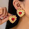 Alloy Rhinestone Stud Earrings for Women WG30F2B-01-1