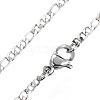 Non-Tarnish 304 Stainless Steel Figaro Chain Necklaces STAS-K168-02P-1