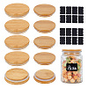 10Pcs 2 Styles Bamboo Bottle Caps AJEW-NB0008-38B-1