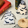Halloween Theme Bat Printed Organza Drawstring Bags ABAG-WH20021-006D-5