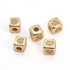 Brass Micro Pave Clear Cubic Zirconia Beads ZIRC-L091-022G-1
