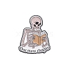 Halloween Theme Skull is Reading Enamel Pins PW-WGB406B-02-1