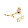 Brass Micro Pave Cubic Zirconia Fold Over Clasps KK-U059-08G-2