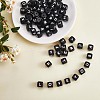 20Pcs Black Cube Letter Silicone Beads 12x12x12mm Square Dice Alphabet Beads with 2mm Hole Spacer Loose Letter Beads for Bracelet Necklace Jewelry Making JX433E-1