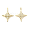 Brass Micro Pave Clear Cubic Zirconia Pendants CU-CBA9CBD-03G-1