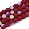 Frosted Opaque Glass Beads Strands GLAA-T032-P6mm-MBB05-1