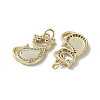 Brass Micro Pave Cubic Zirconia Pendants KK-G485-20C-G-2