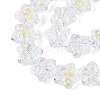 Electroplate Transparent Glass Beads Strands EGLA-N020-02-4