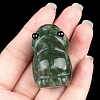 Natural Indian Agate Carved Frog with Eye Figurines PW-WG73755-14-1