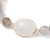 8mm Round Natural Cloudy Quartz Beaded Stretch Bracelets BJEW-JB10572-3