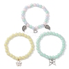 3Pcs 3 Styles Transparent Acrylic Beaded Stretch Bracelets Sets for Women BJEW-JB11167-1