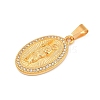 304 Stainless Steel with Rhinestone Pendants Hand Polished STAS-Z171-24G-02-2