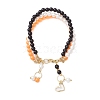 6mm Round Shell Pearl & ABS Plastic Imitation Pearl Tree-Color Multi-Strand Bracelets for Women BJEW-JB10493-1