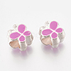 Alloy Enamel Butterfly Large Hole European Beads MPDL-R036-47G-2